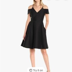 Halston Heritage Black Strapless Dress